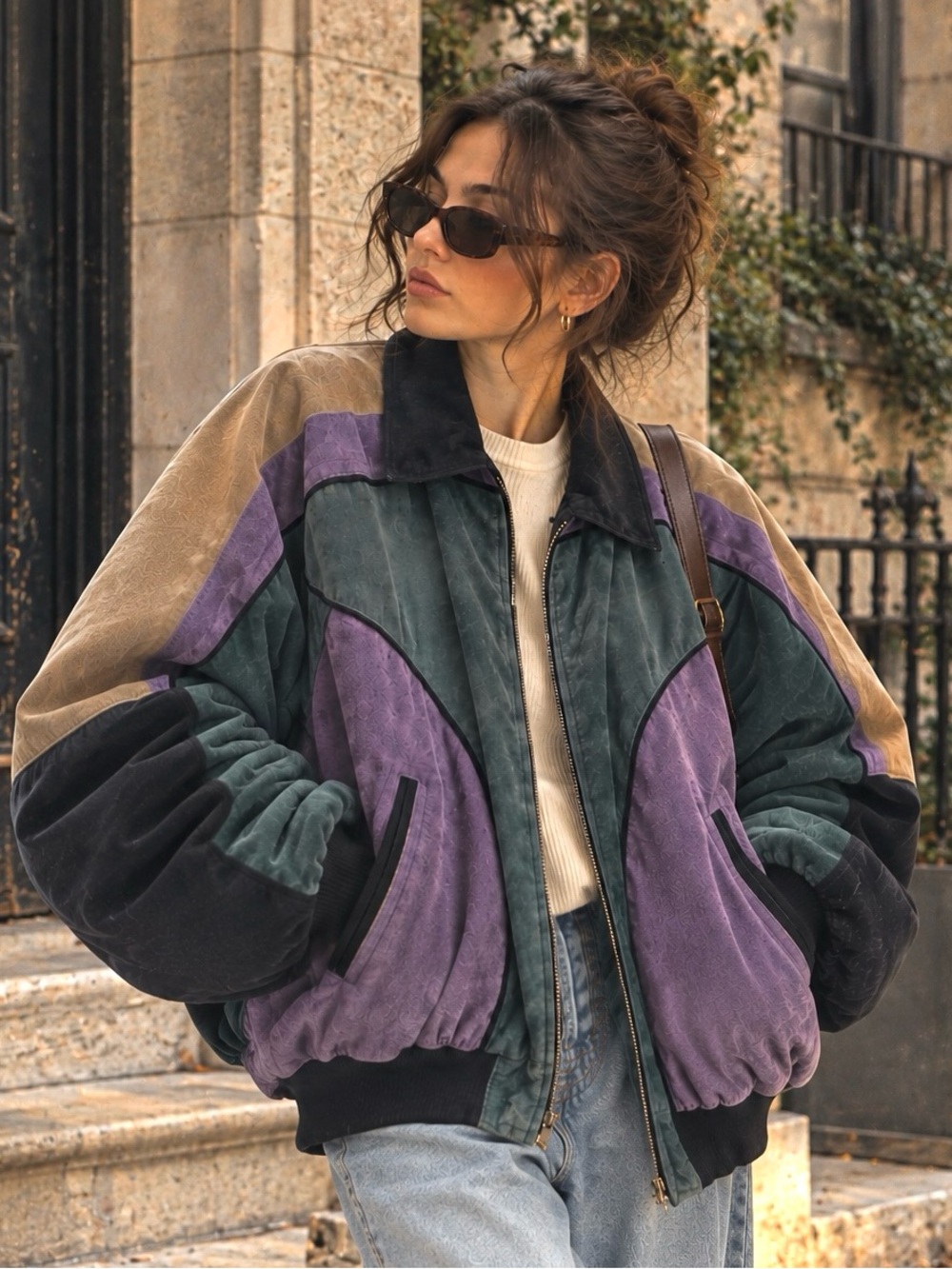 Vintage Pelle Studio Leather Bomber Jacket 80s 90s made in Korea